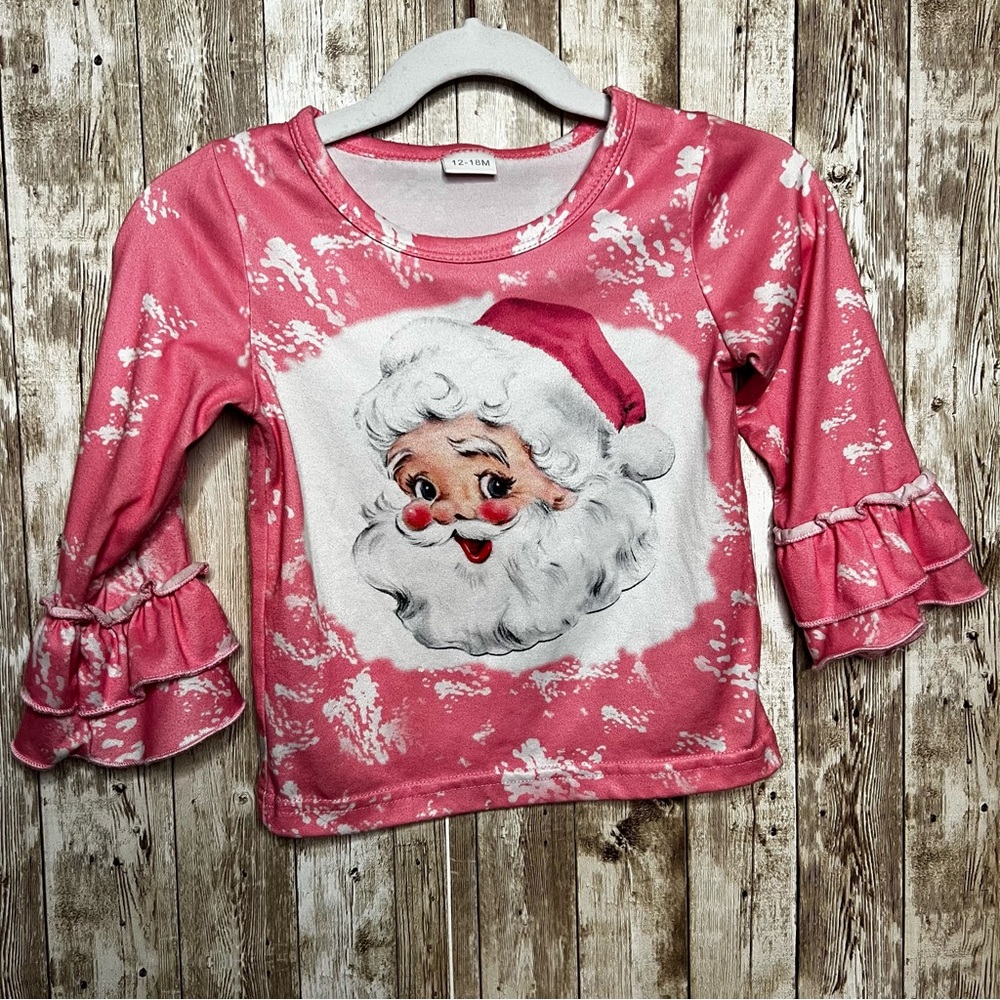 Pink Santa Long Sleeve Tee